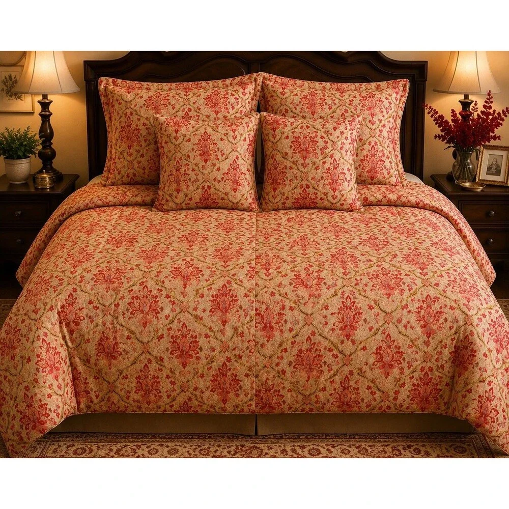 RALPH LAUREN King Comforter 2 Shams 2 Decorative Pillows Langham Red Paisley
